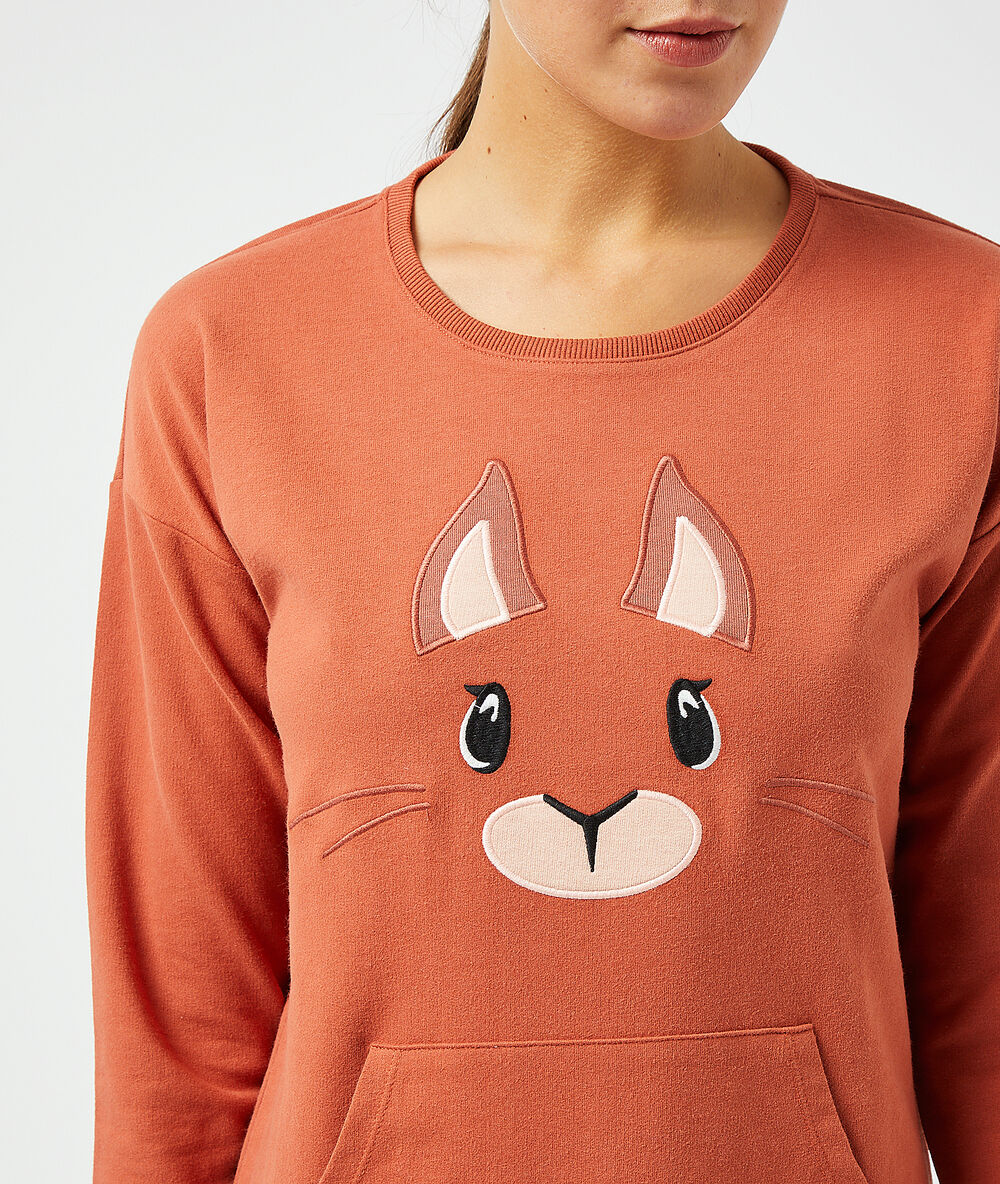 Chemise de nuit brique roux.