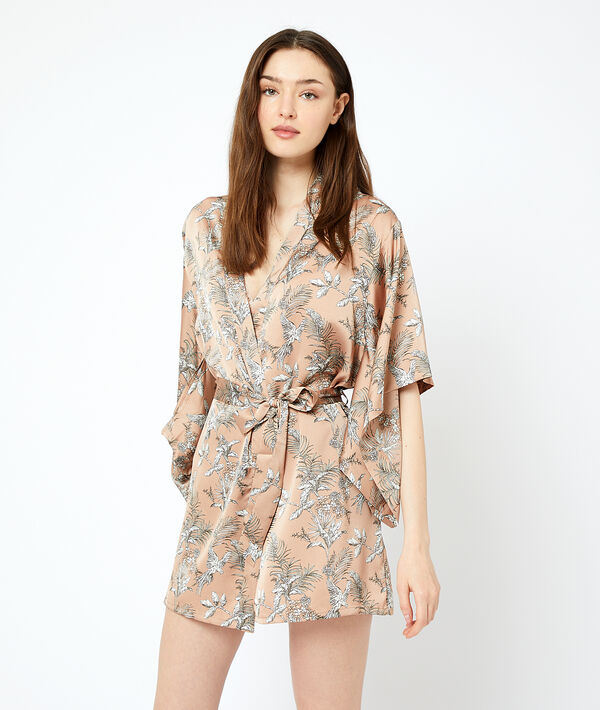 Kimono satiné imprimé Kimono satiné imprimé;${refinementColor}