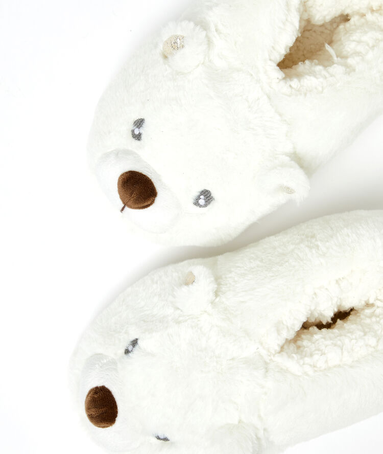 Mules 3d ourson blanc.
