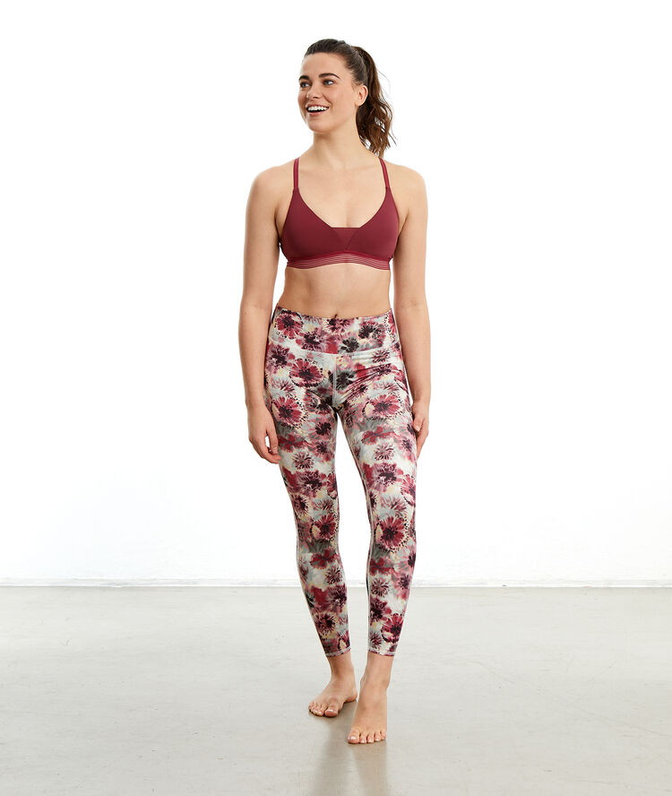 Legging de yoga long à fleurs multicolore.