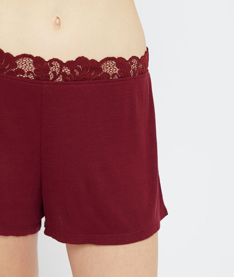 Short viscose bordeaux grenat.