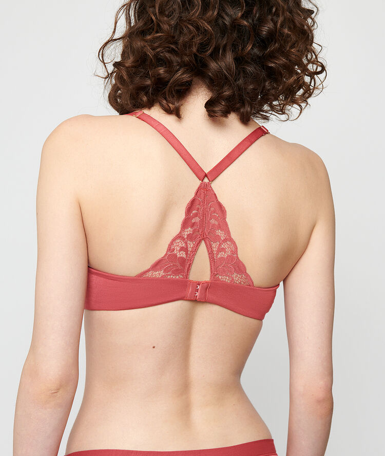 Soutien-gorge sans armatures à coques fines terracotta.