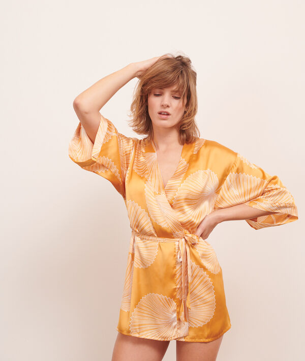 Kimono satiné imprimé Kimono satiné imprimé;${refinementColor}