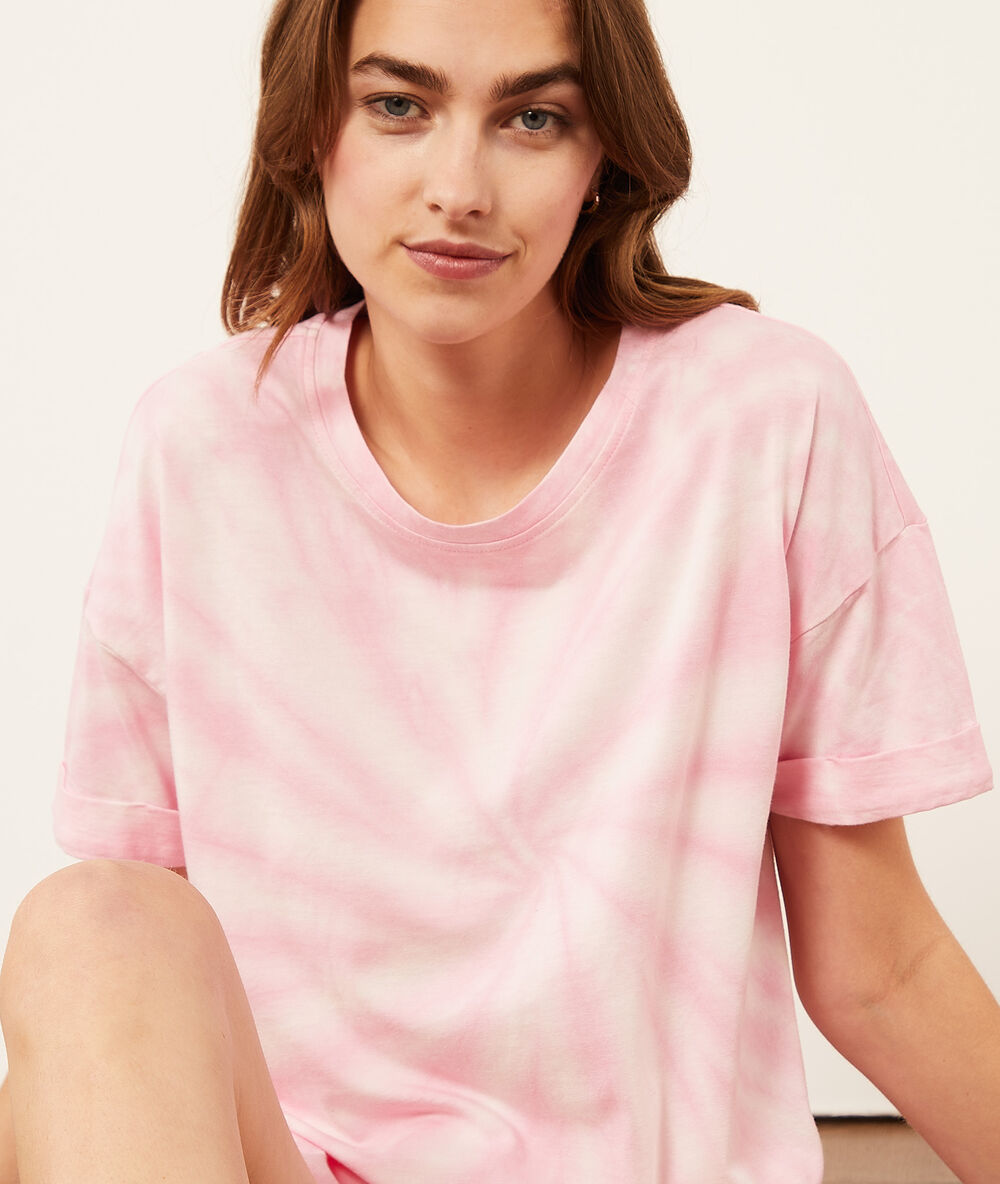 Top manches courtes tie and dye fushia.