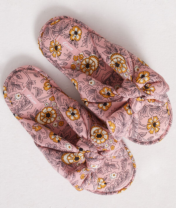 Chaussons mules ouvertes à noeud imprimés Chaussons mules ouvertes à noeud imprimés;${refinementColor}