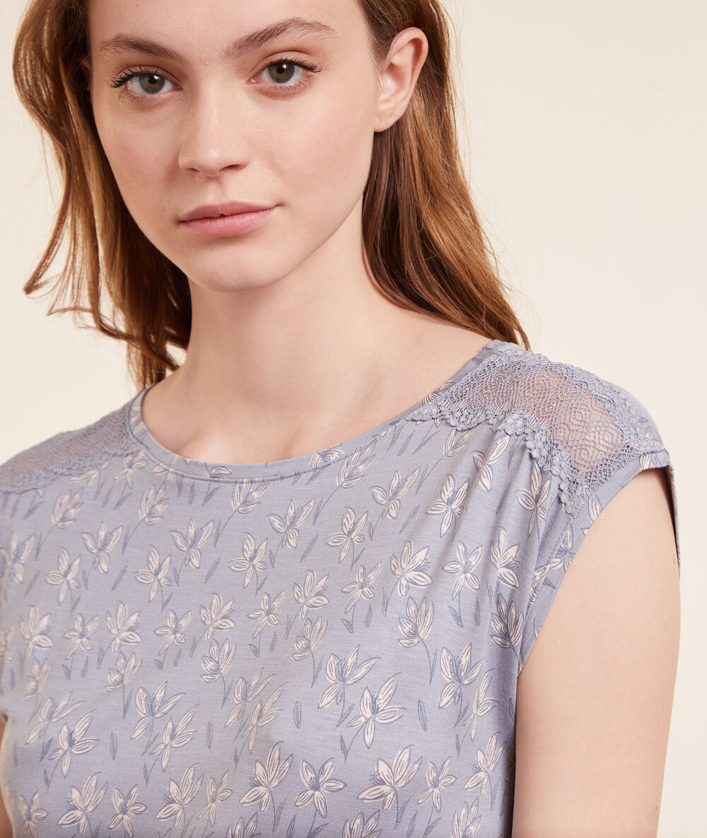 Chemise de nuit imprimée faience.