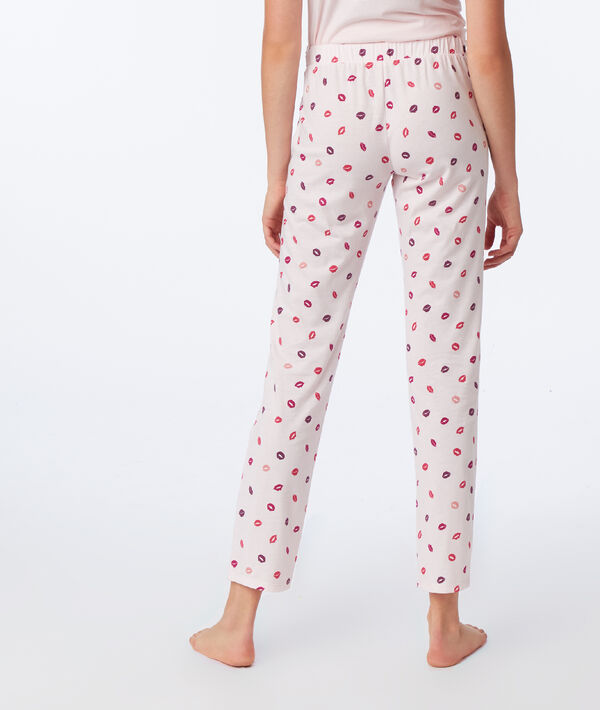 Pantalon à motifs bisous blush.
