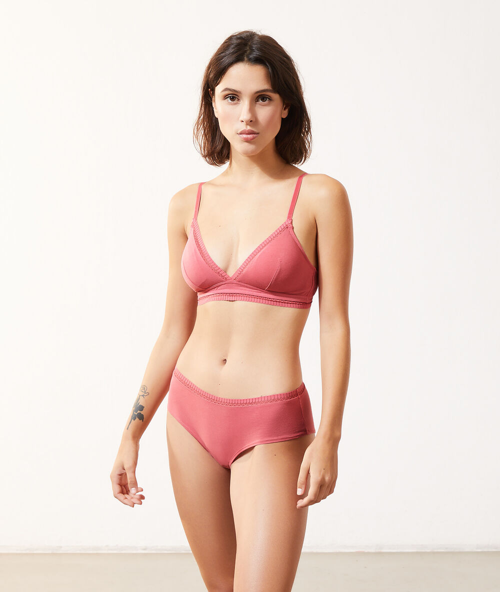 Shorty en coton bio rose.