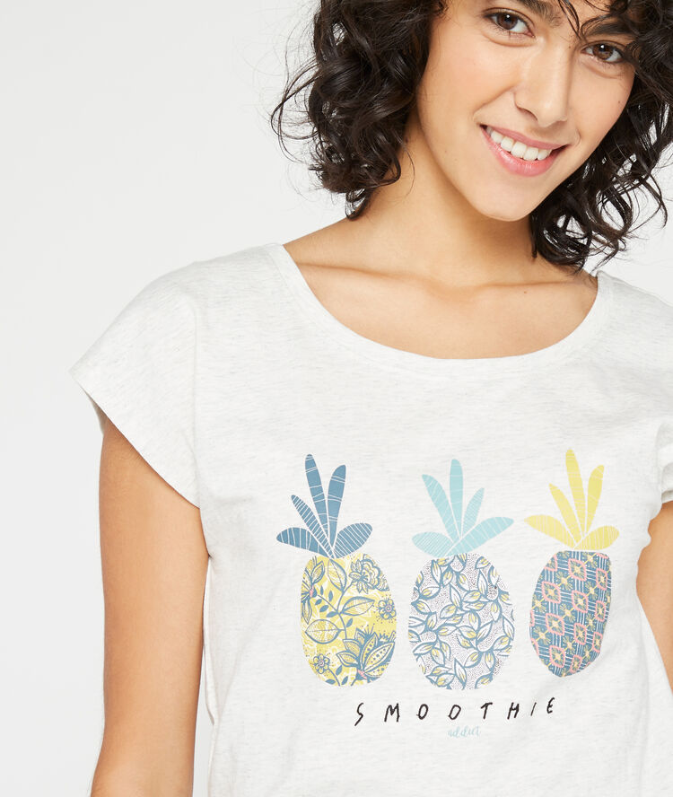 T-shirt imprimé ananas gris.