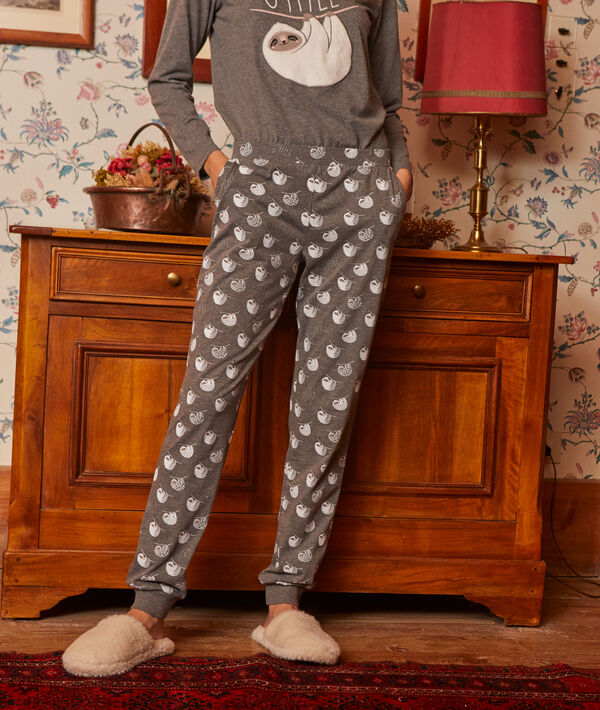Pyjama 3 pièces "chill" gris.