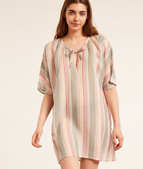 Chemise de nuit rayée Chemise de nuit rayée;${refinementColor}