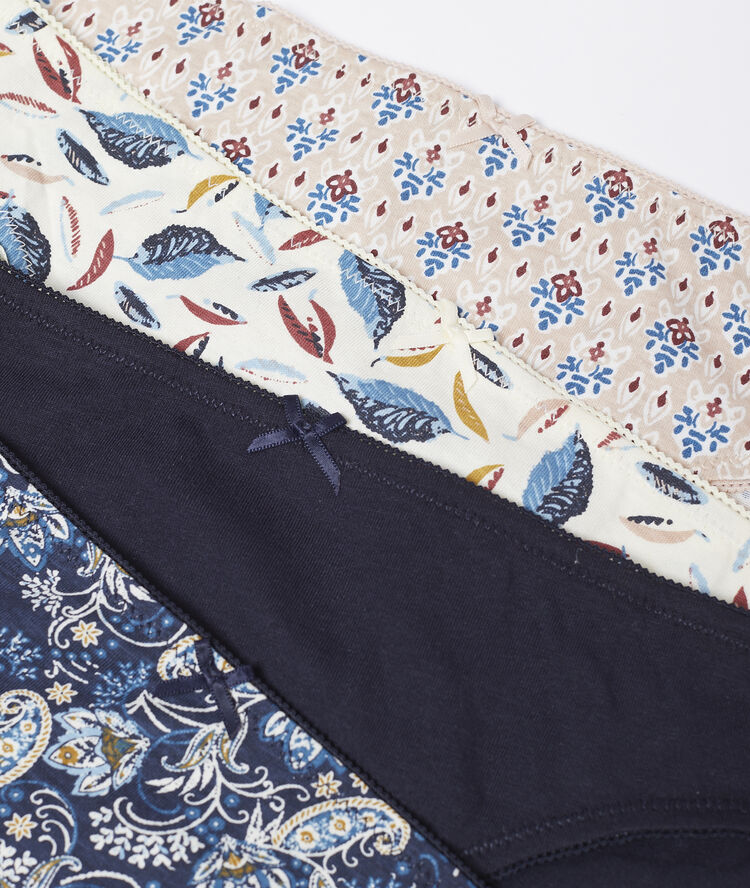 Lot de 4 culottes en coton marine.