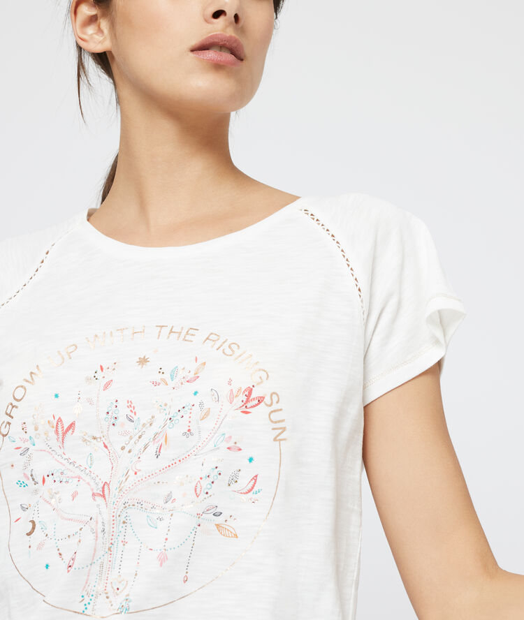 T-shirt imprimé ecru.