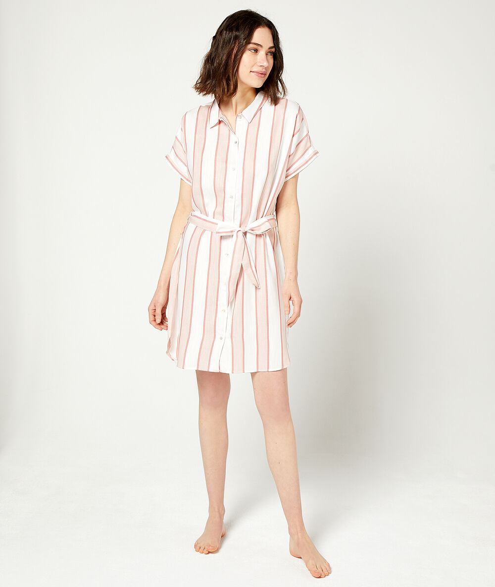 Chemise de nuit à nouer rose.