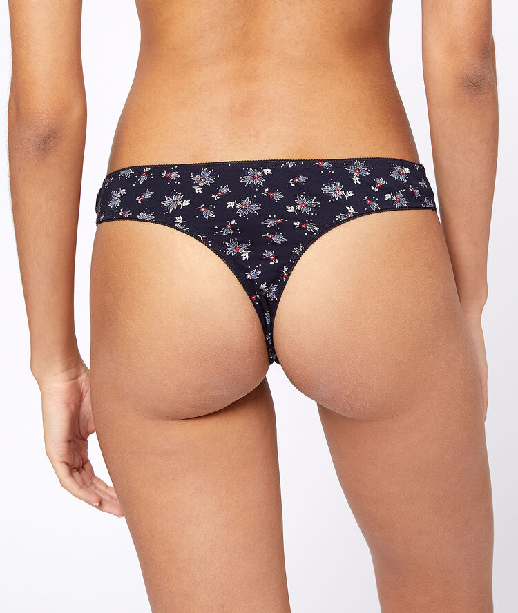 Lot de 4 tangas en coton marine.