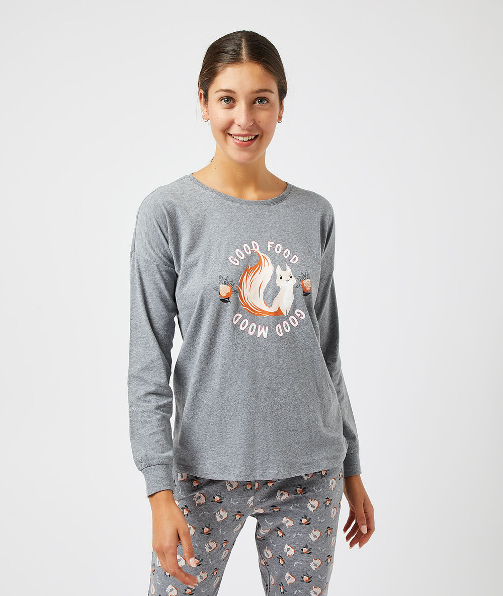 T-shirt "good food good mood" anthracite.