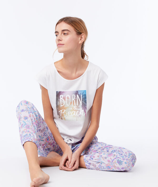 T-shirt noué "Born on the beach" T-shirt noué "Born on the beach"