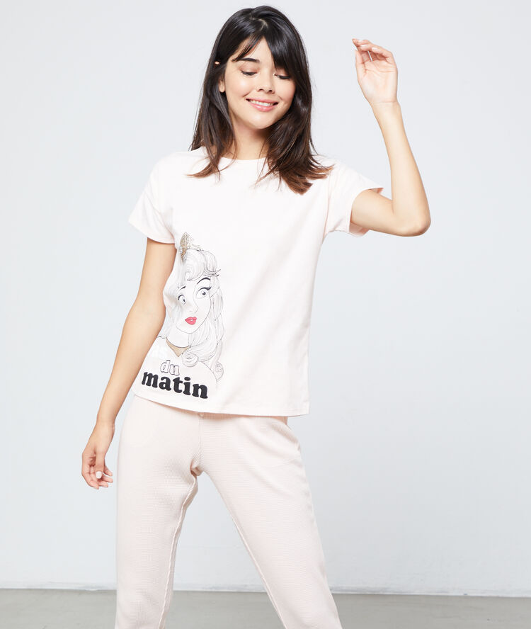 T-shirt princesse "pas du matin" rose.