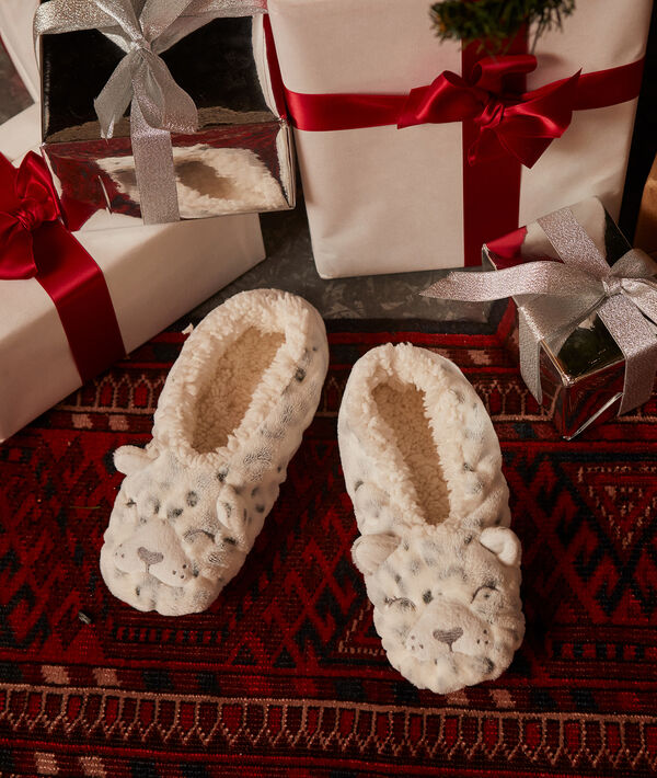 Chaussons"panthère des neiges" Chaussons"panthère des neiges"