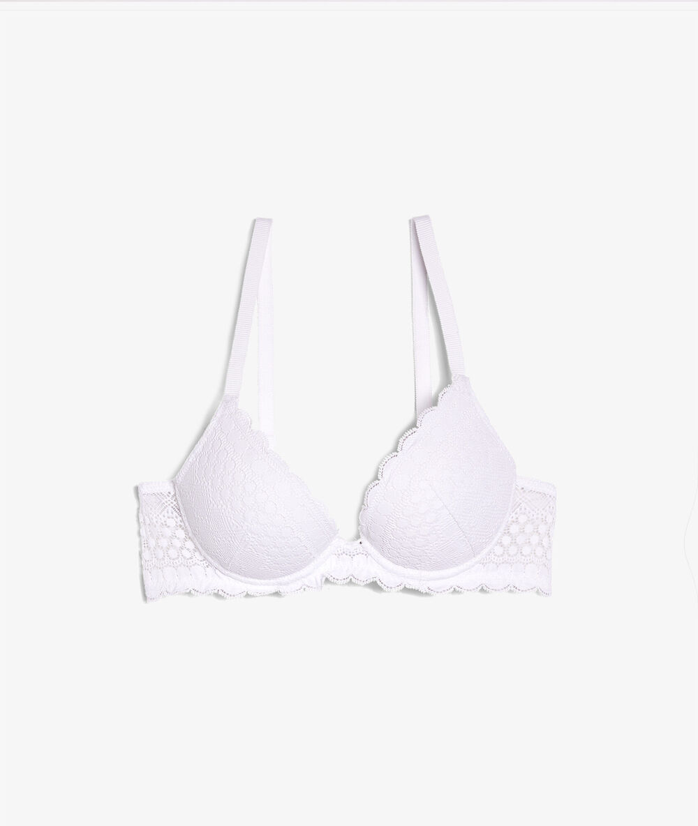 Soutien-gorge n°2 - push-up plongeant blanc.
