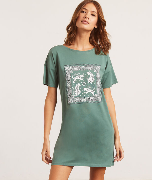 Chemise de nuit imprimée tigres Chemise de nuit imprimée tigres;${refinementColor}