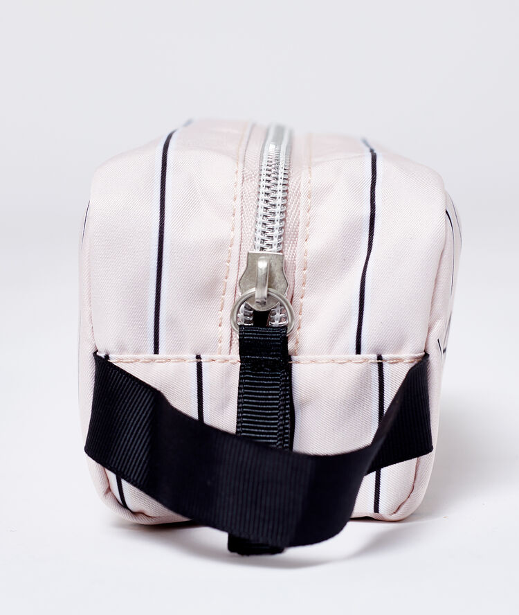Trousse de toilette "pas du matin" rose.