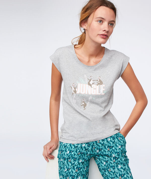 T-shirt "Jungle party all day" en coton bio T-shirt "Jungle party all day" en coton bio;${refinementColor}