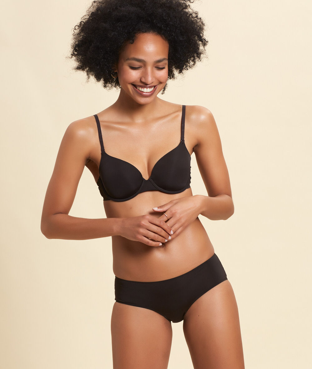 Shorty en microfibre marron fonce.