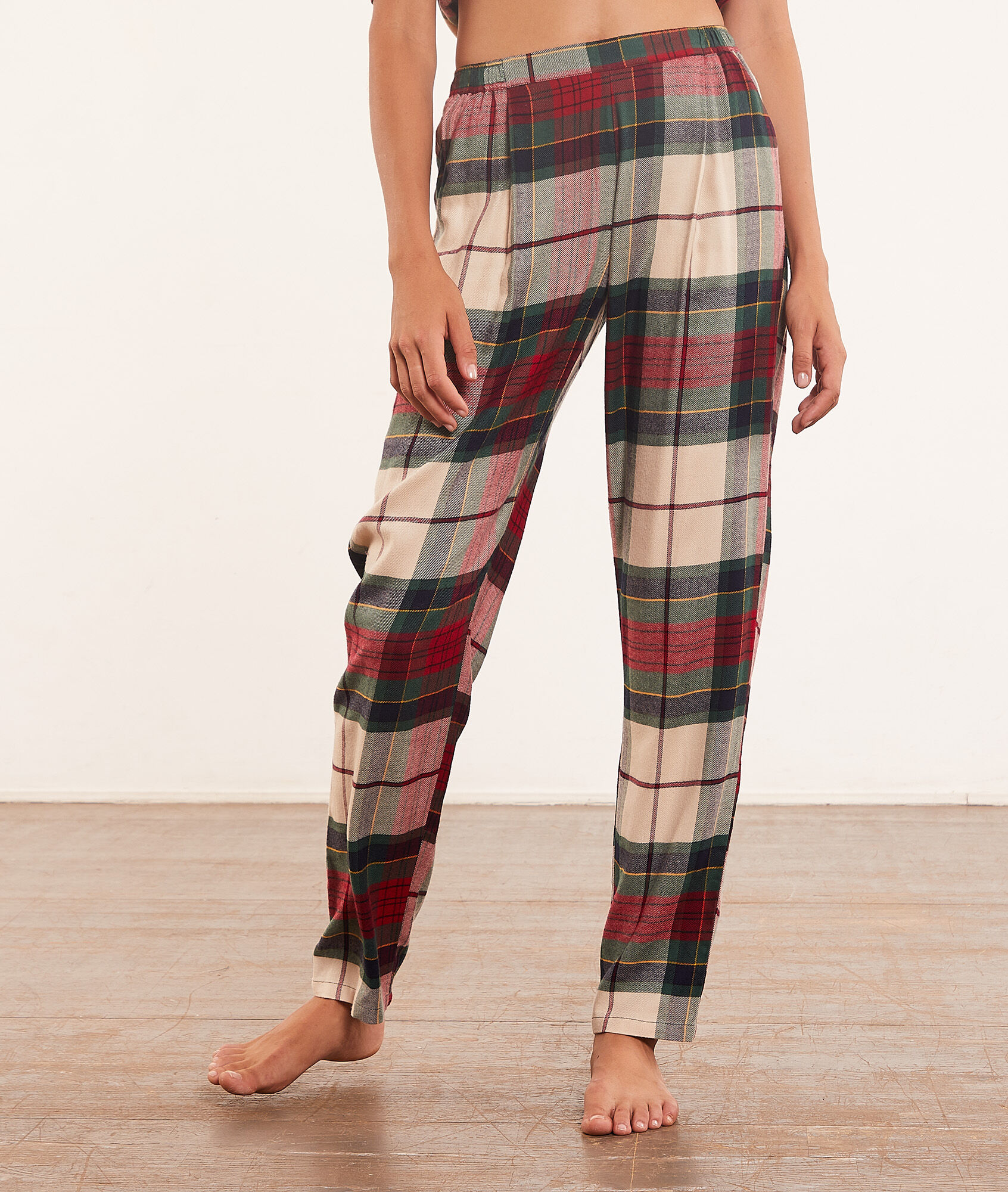 Pantalon de pyjama à carreaux - Theo - XS - Rouge - Femme - Etam