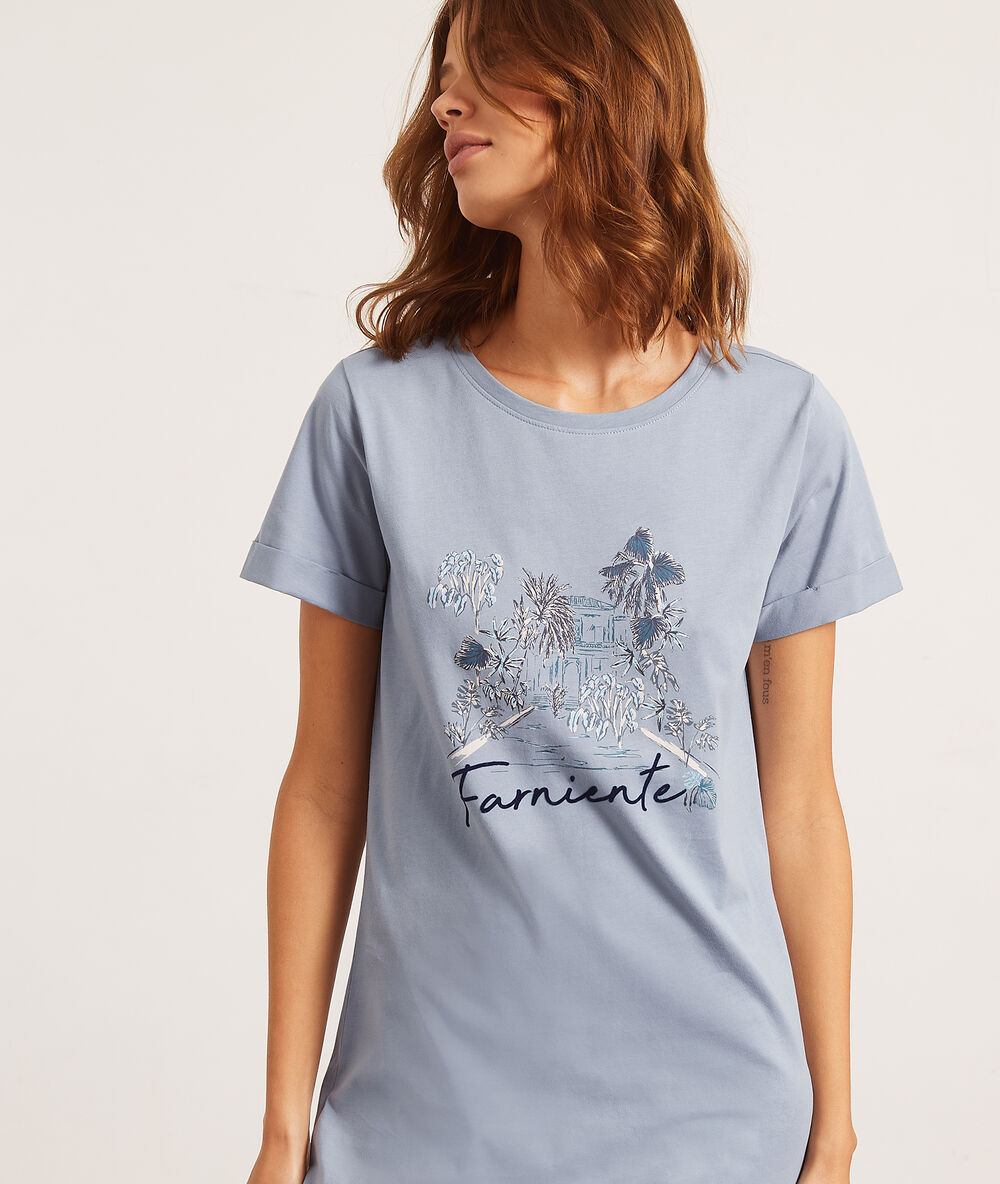 Chemise de nuit "farniente" bleu.