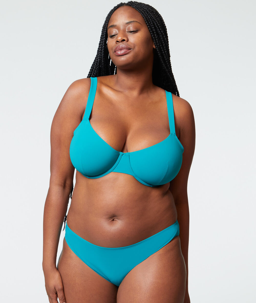 Soutien-gorge corbeille sans coques maillot de bain vert.