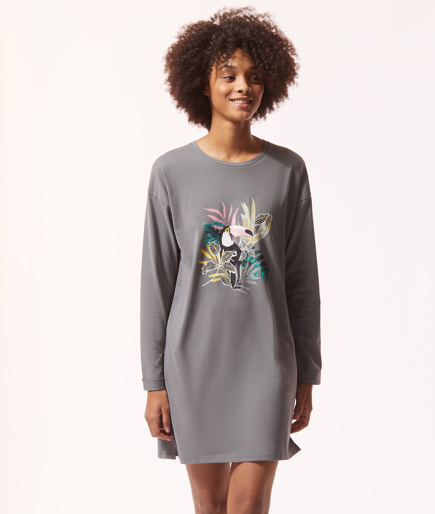 ENIDMIL Chemises de Nuit Femme Manches Longues en Coton Robe V/êtements de Nuit et de D/étente Longue avec Bouton