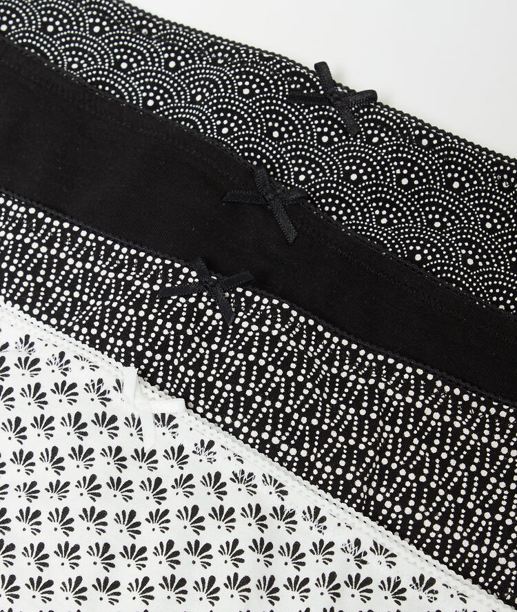 Lot de 4 tangas en coton noir.