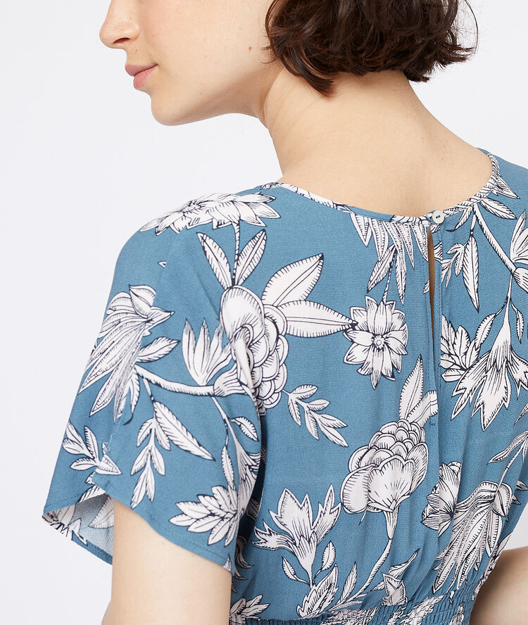 Combishort col v bleu ciel.