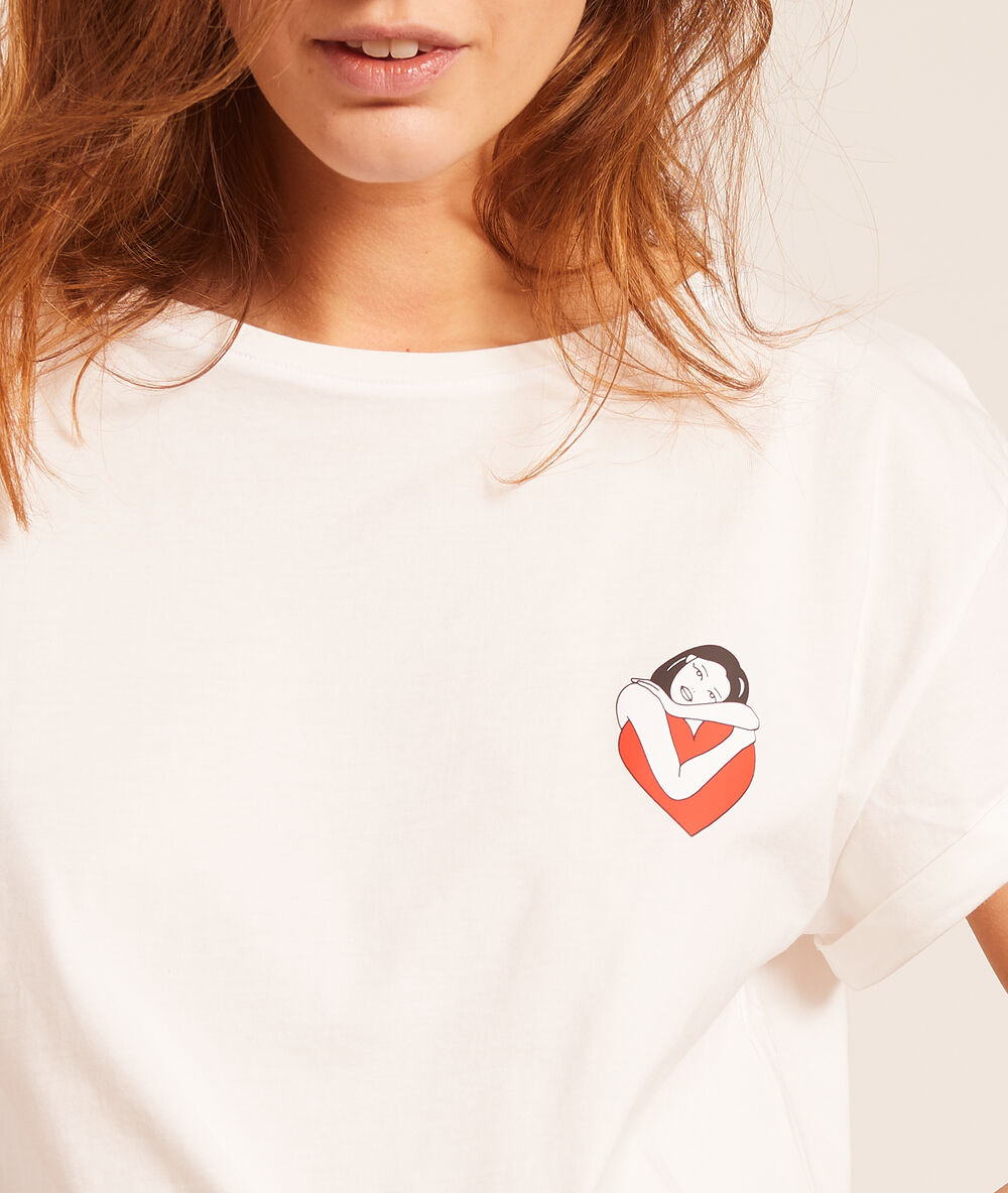 T-shirt tattoo "selflove" blanc.