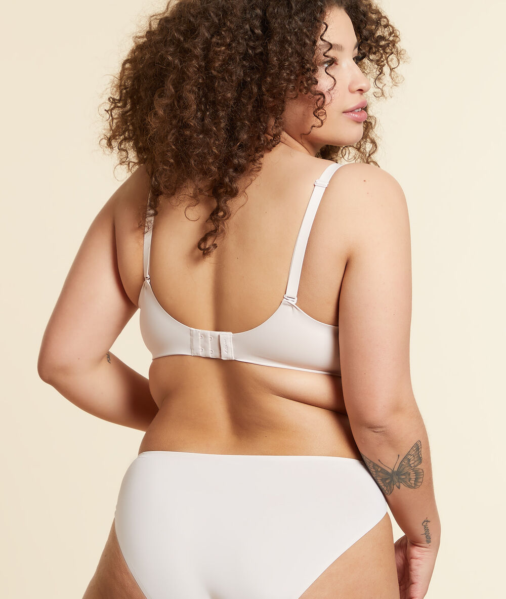 Soutien-gorge n°5 - coques fines microfibre rose poudre.