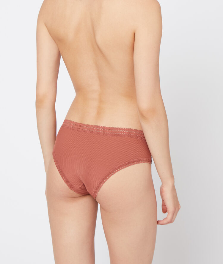 Shorty en microfibre, bords dentelle henne.