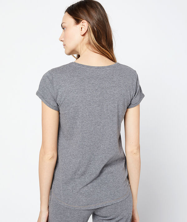 T-shirt imprimé chat message "Trop fatiguée" T-shirt imprimé chat message "Trop fatiguée"