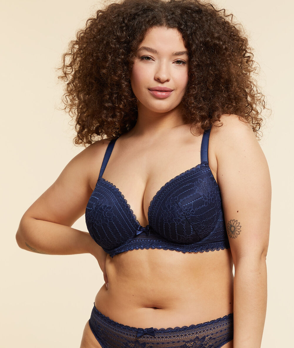 Soutien-gorge n°5 - coques fines marine.
