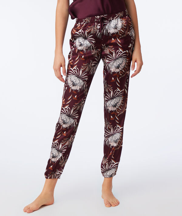 Pantalon satiné imprimé floral Pantalon satiné imprimé floral