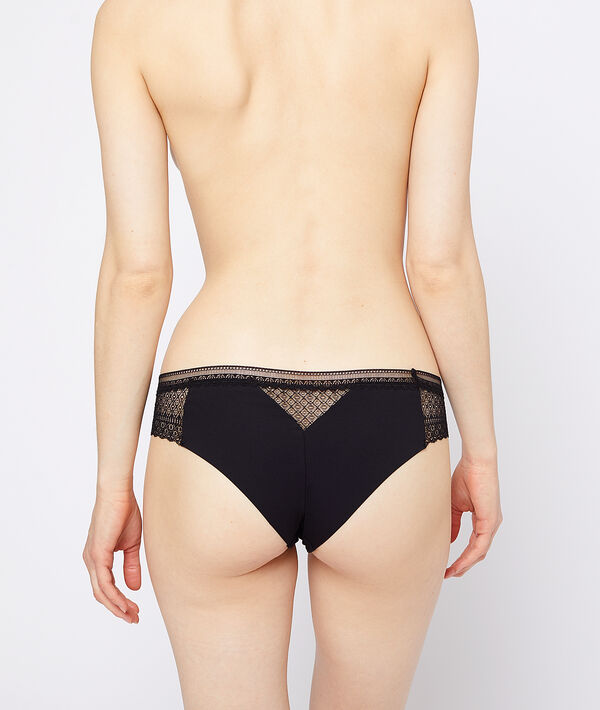 Hipster en microfibre et dentelle noir.
