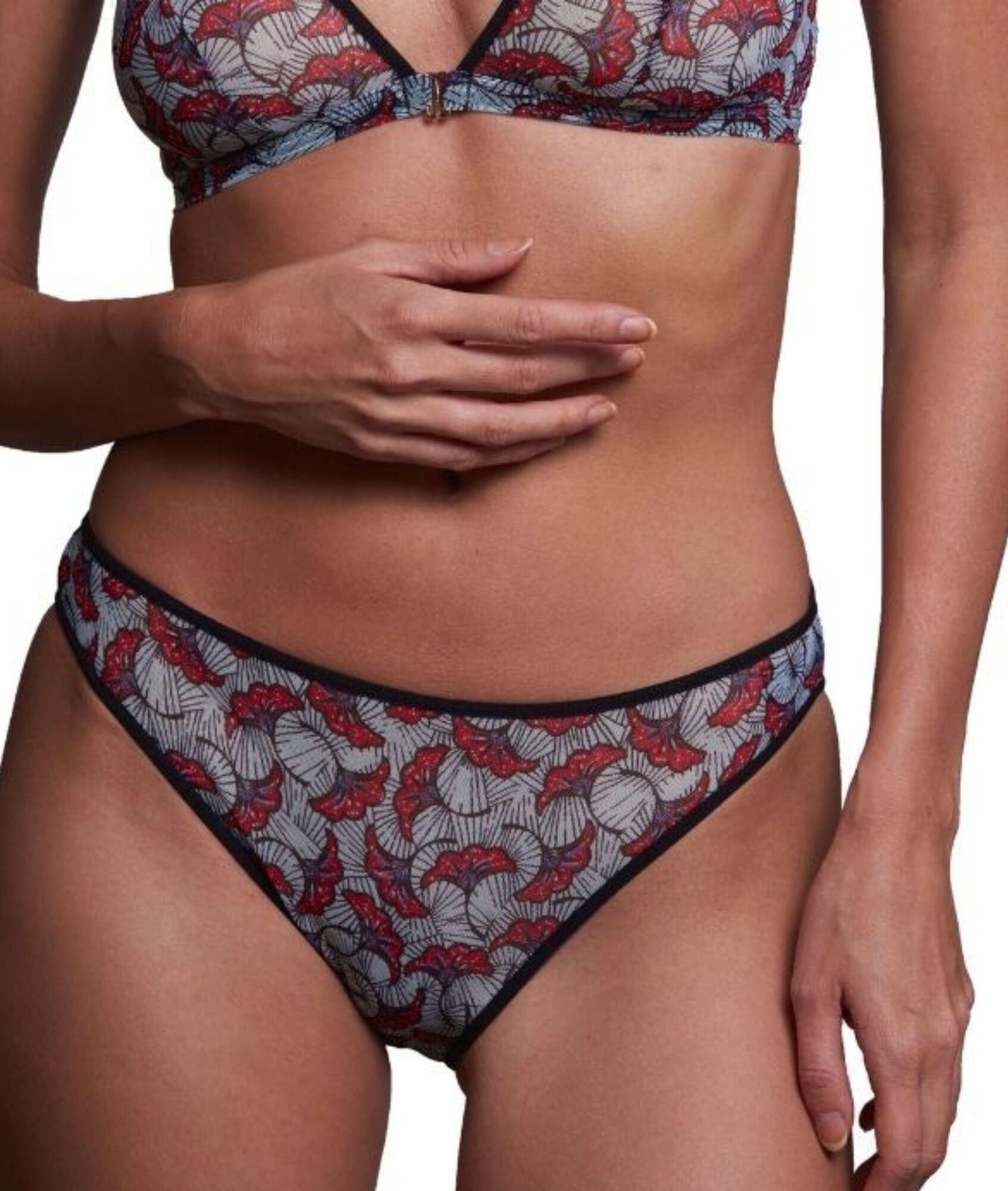 Culotte en tulle motif hibiscus - Esquisse - M - Marron - Femme - Etam