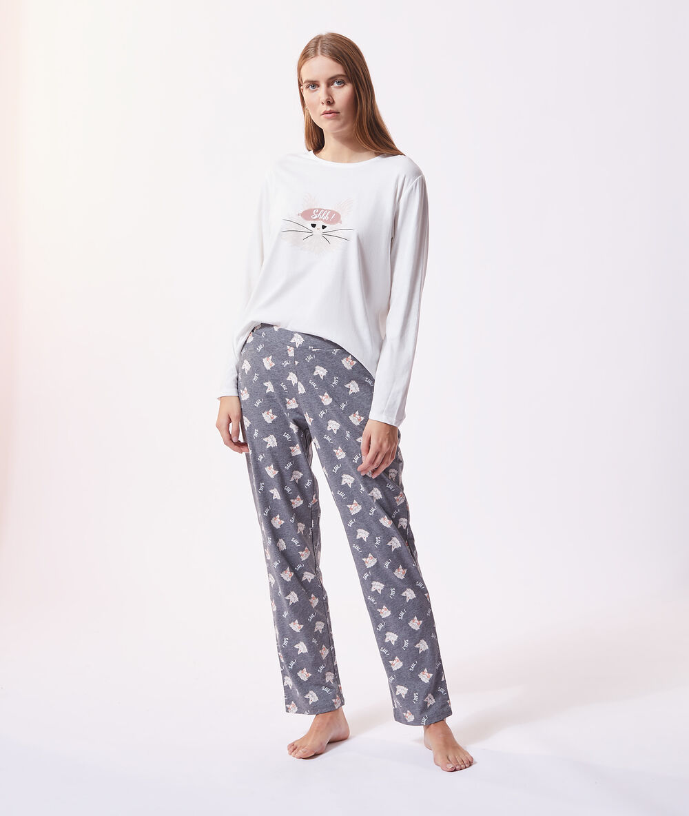 Pyjama 3 pièces "shhh", veste micropolaire anthracite.