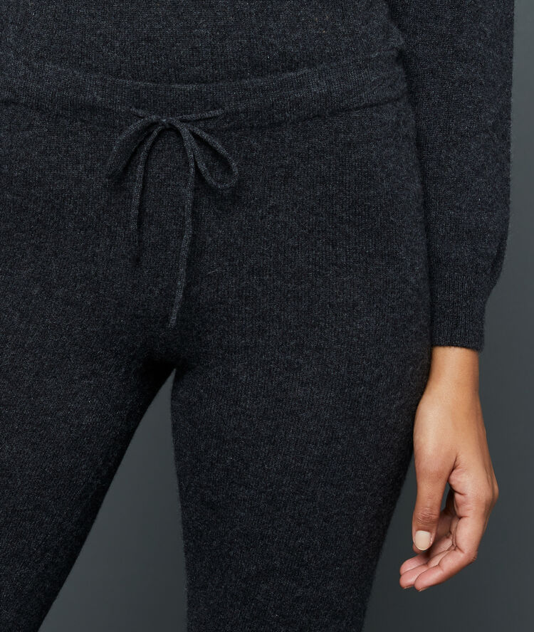 Leggings en cachemire gris fonce chine.
