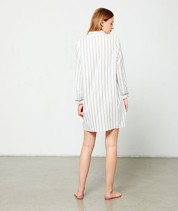 Chemise de nuit à rayures, en coton Chemise de nuit à rayures, en coton