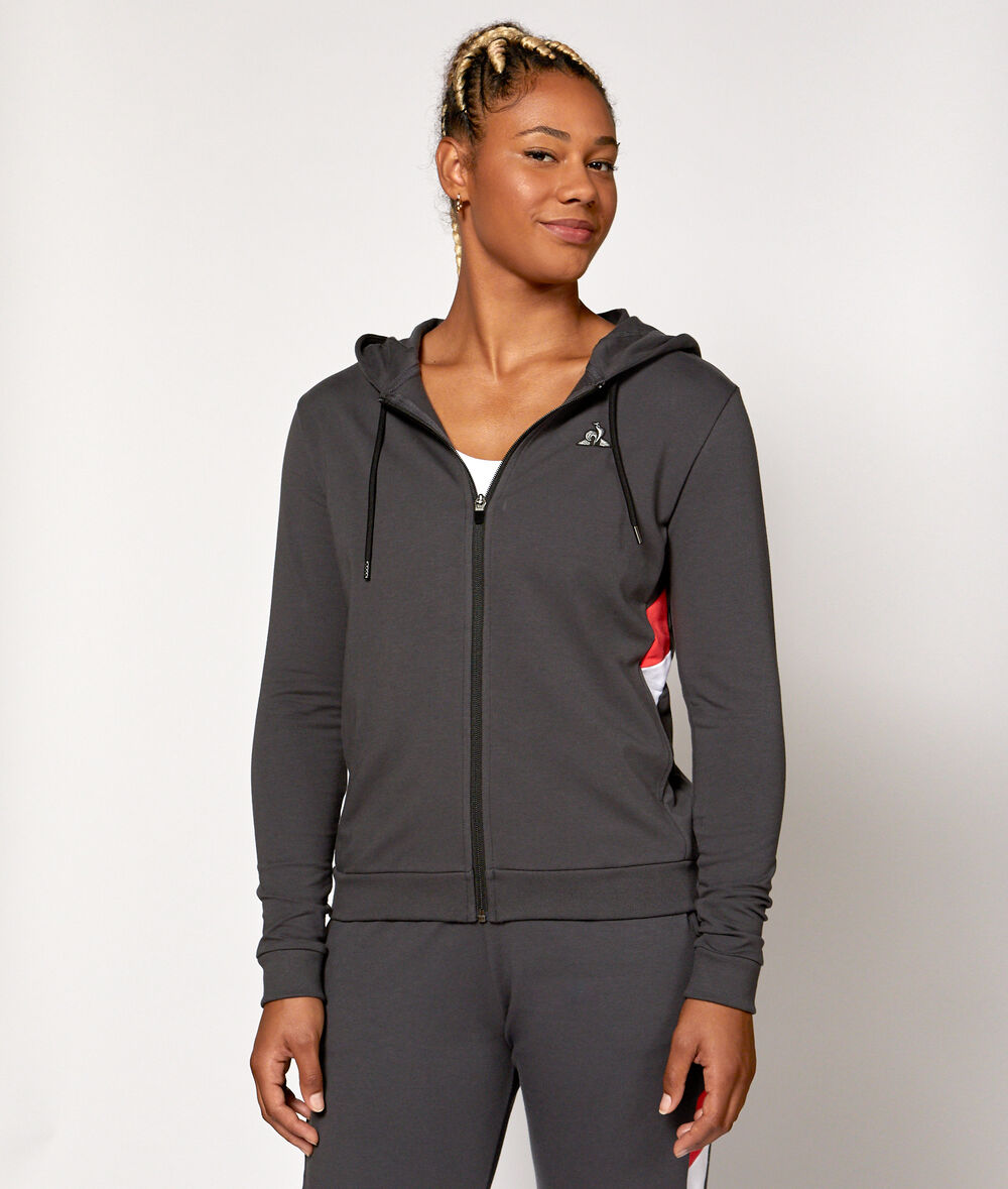 Sweat de training à capuche anthracite.