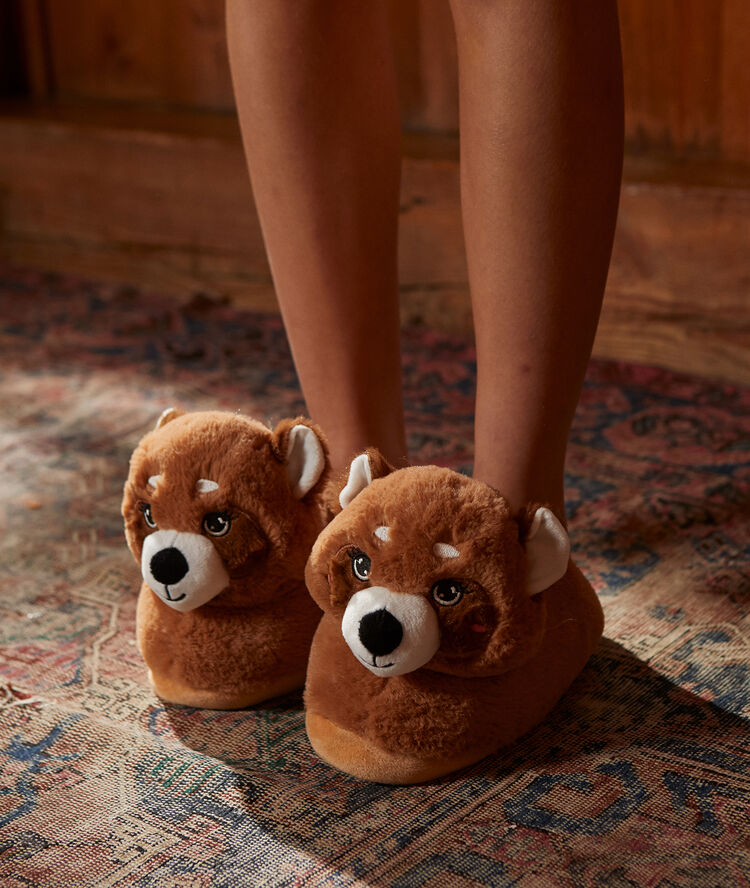 Mules 3d panda roux marron.