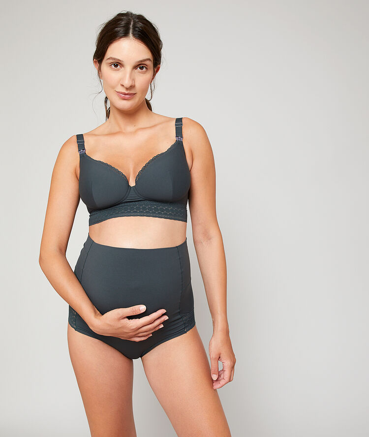 Soutien-gorge coques fines, clips d'allaitement kaki.