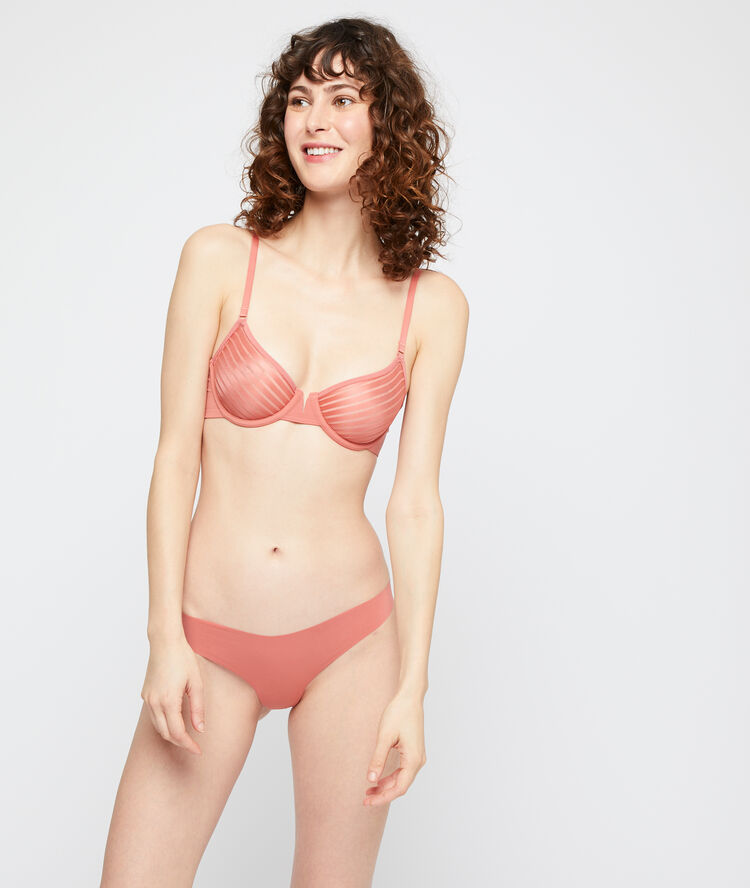 Tanga en microfibre terracotta.