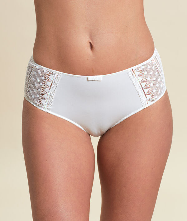 Culotte taille haute en microfibre et dentelle Culotte taille haute en microfibre et dentelle